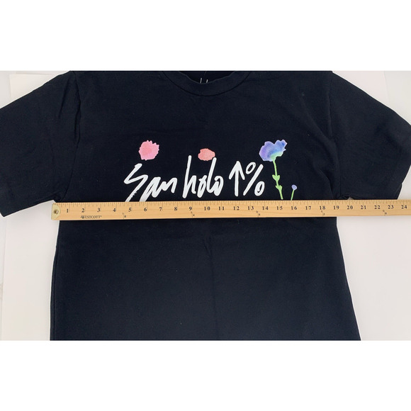 San Holo EDM Concert T Shirt Black Flowers Shine On Size Medium - Picture 6 of 8